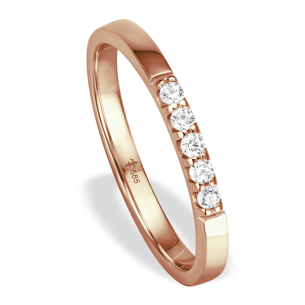Memoire Ring Grace 5 Brillanten Roségold TM02005