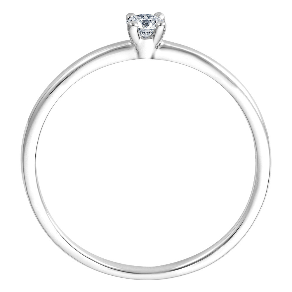 Solitaire Ring Weißgold Brillant 0.090 ct. w/si, stehend
