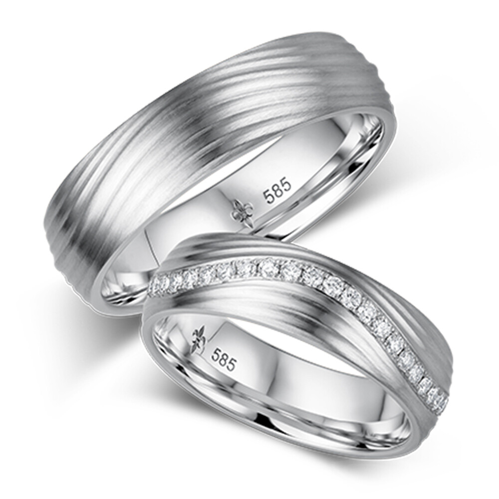 Trauringe Weißgold MD 04