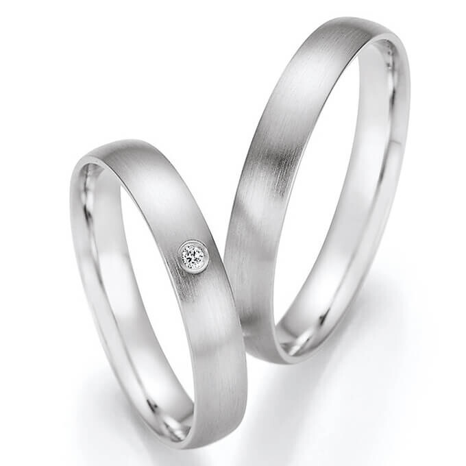 Trauringe Eheringe Weißgold Brillant 66/61050 & 66/61060