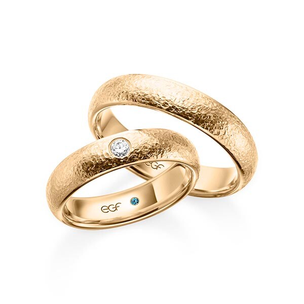 Trauringe Roségold Crushed Brillant F-1348-1