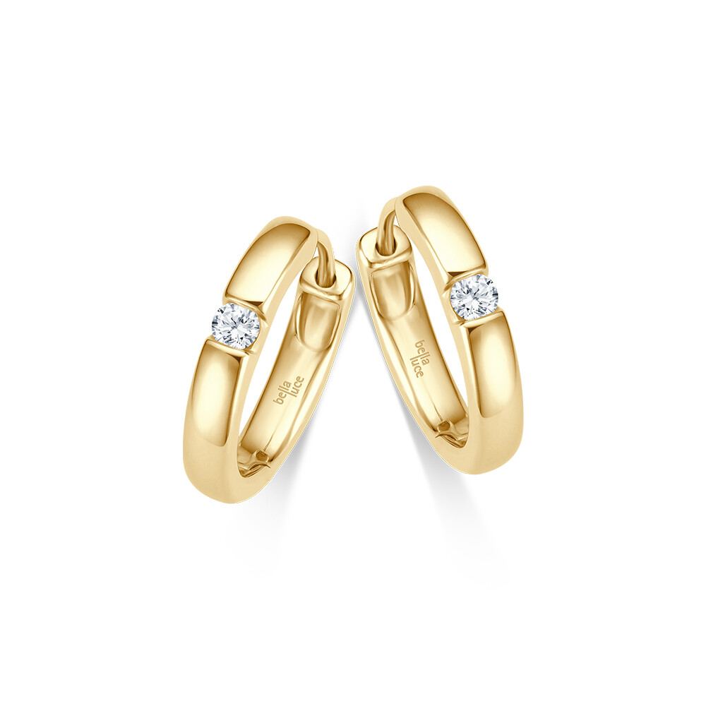 Diamant-Creolen Gelbgold Brillant 0,060 ct.