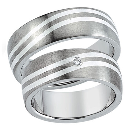 Partnerringe Titan Silber 20012