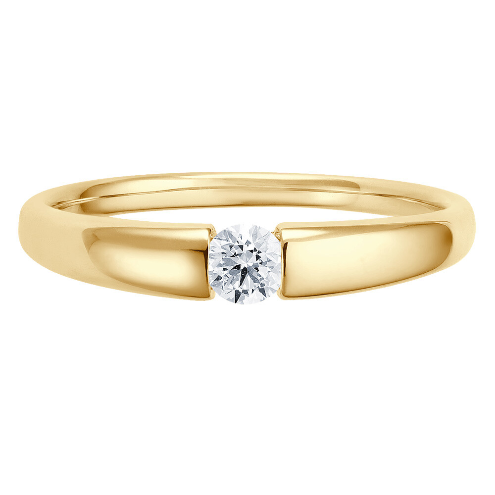 Solitaire Ring Gelbgold Brillant 0.170 ct. w/si, liegend