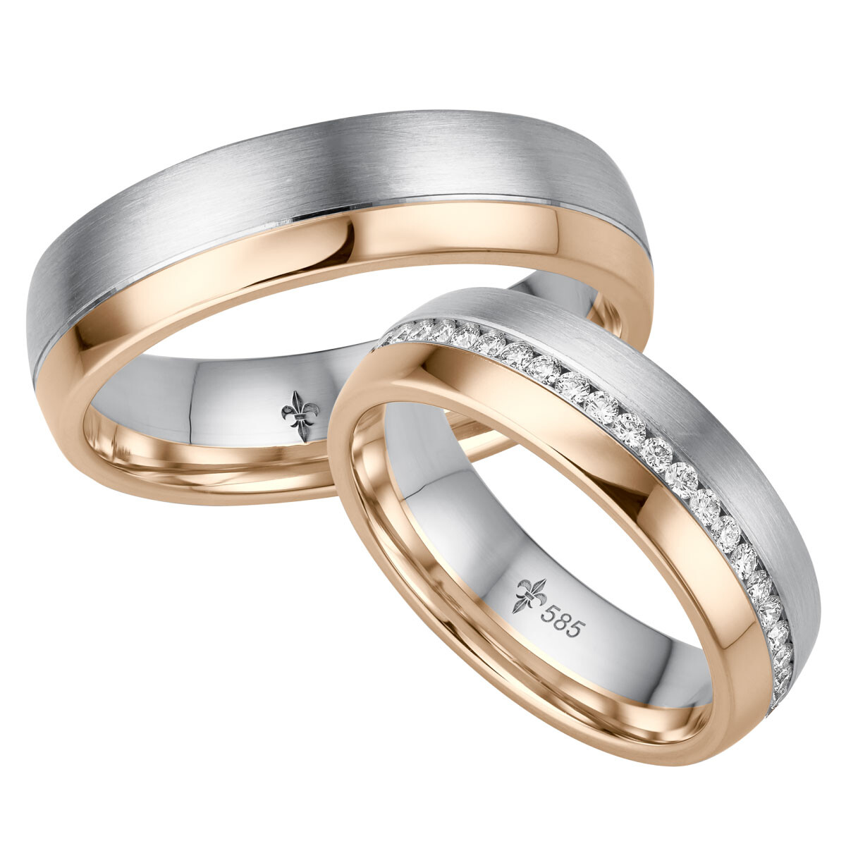 Trauringe Léonie Weißgold & Roségold TR-0-00024 & TR-1-00024