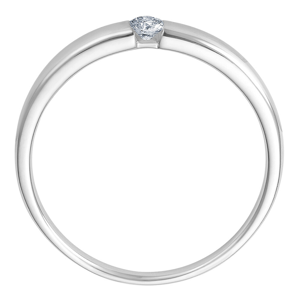 Solitaire Ring Weißgold Brillant 0.090 ct. w/si, stehend
