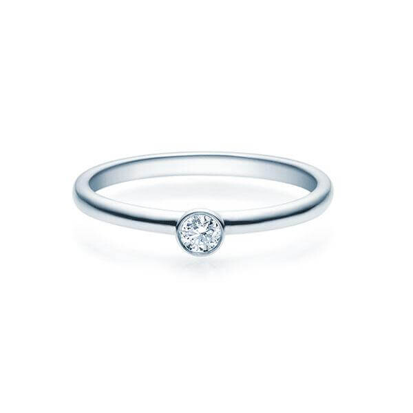 Verlobungsring Zarge 18019 Weißgold Brillant 0,080 w, si RU-1493