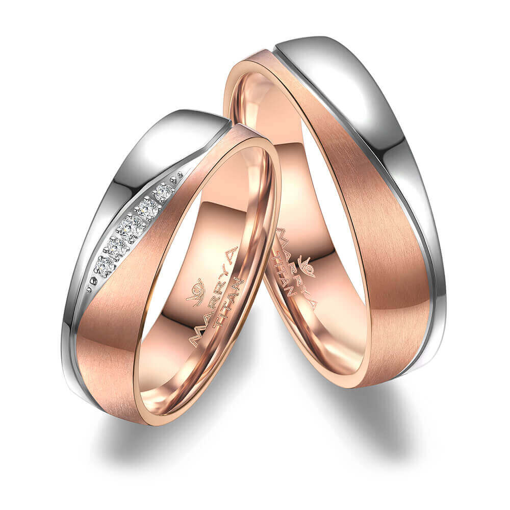 Trauringe Partnerringe Titan Rosé Marrya TI-38