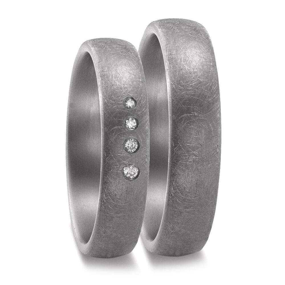 Trauringe aus Tantal eismatt Brillant TNO59676