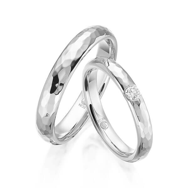 Trauringe Hammerschlag Weißgold RU-1617