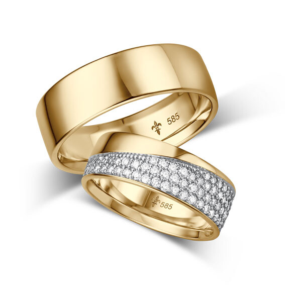 Trauringe Beyoncé Gelbgold TR-0-00051 & TR-1-00051