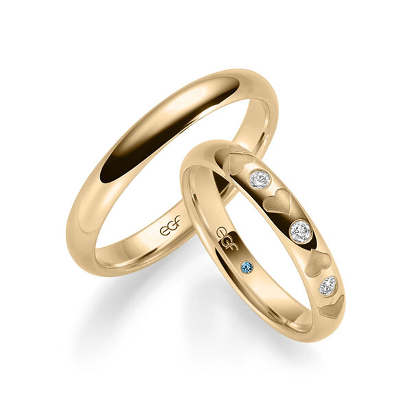 Trauringe Roségold Herzen Brillant F-1397-2