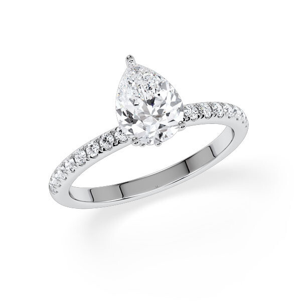 Ring Veiled Halo Tropfen Diamant Platin Rubin 1894
