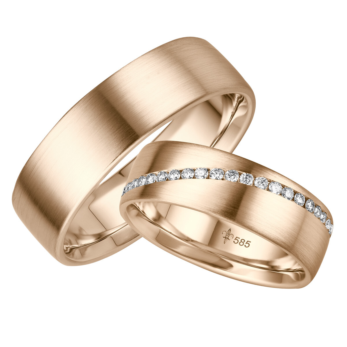 Trauringe Amélie Roségold TR-0-00015 & TR-1-00015