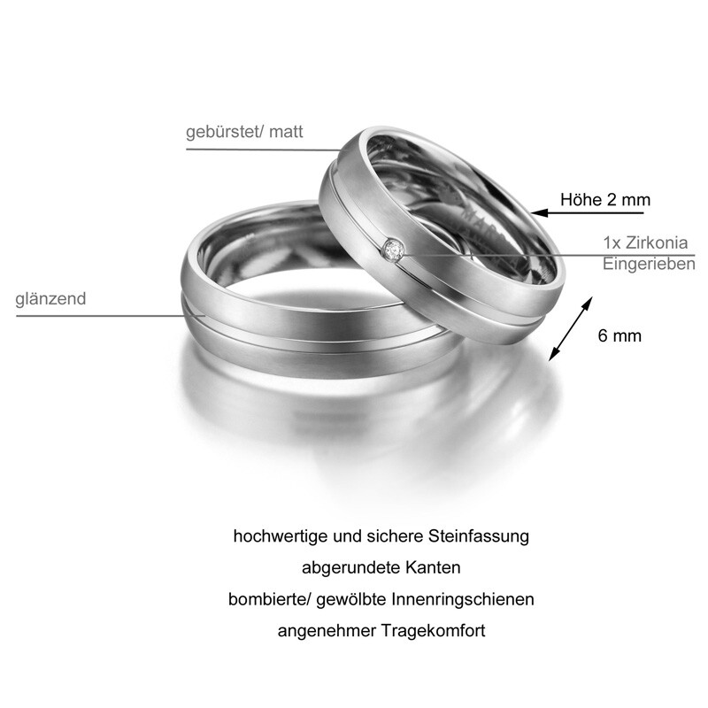Partnerringe Trauringe Titan Muster Marrya TI-02 Info