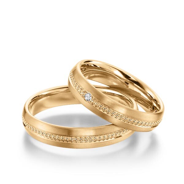 Trauringe Roségold Perlfuge Brillant SC-1136-1