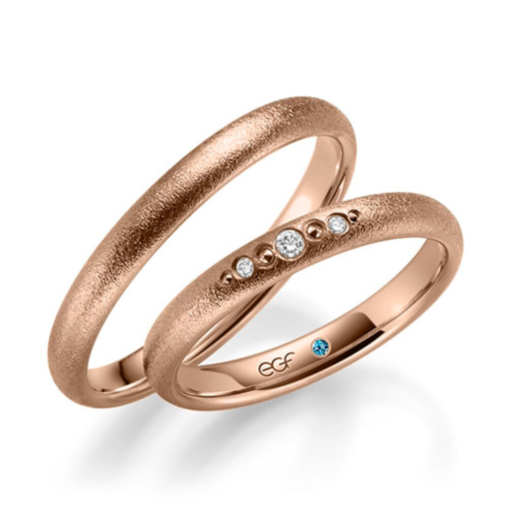 Trauringe Rotgold Glamour Brillant F-1392-3