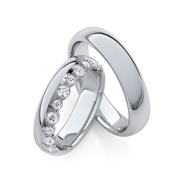 Trauringe Memoire Platin 600 Brillant zus. 0,475 ct. Skyblue RU-1763