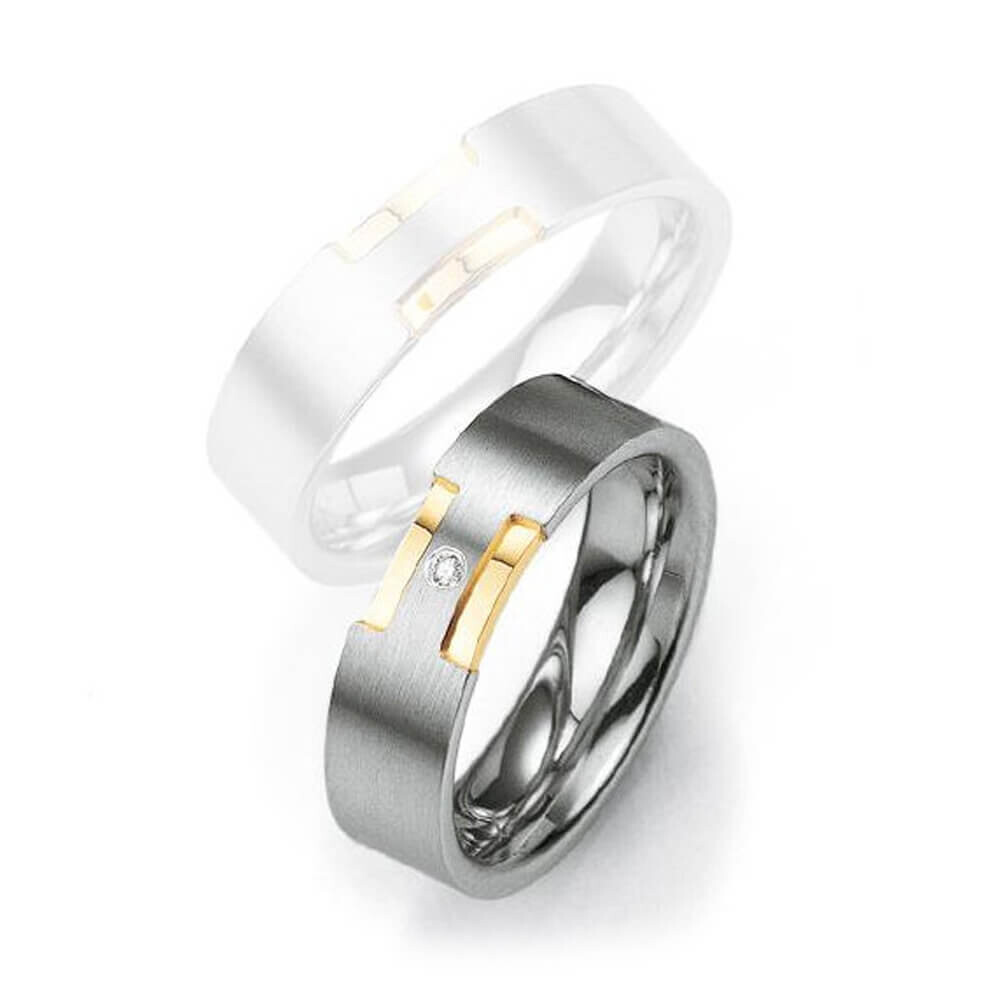Partnerring Silber 925 & Gold Brillant BR4808007