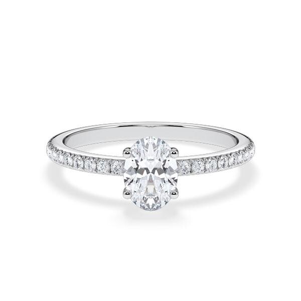 Verlobungsring Hidden Halo Oval Platin RU-1902