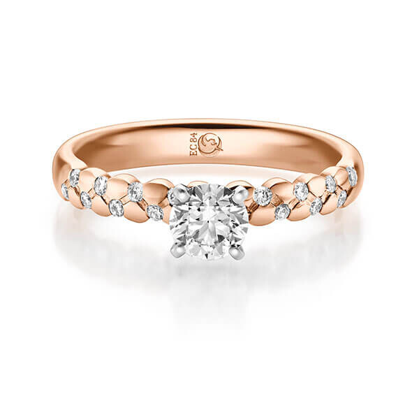 Diamantring Rotgold 333 zus. 0,740 ct, Lab-Grown & tw,si Brillant RU-1723-9