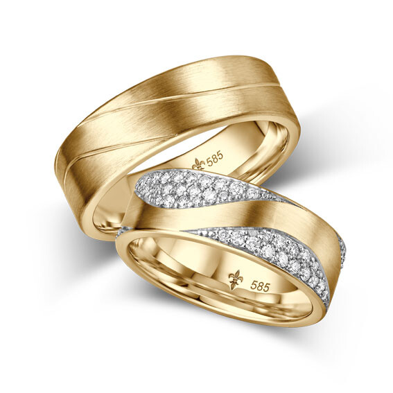 Trauringe Yvonne Gelbgold TR-0-00052 & TR-1-00052