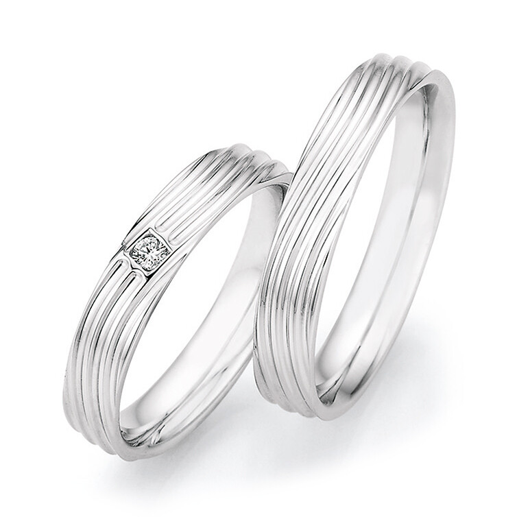 Eheringe Silber 925 Legends mit Wellenrilen 55/33030 & 55/33040