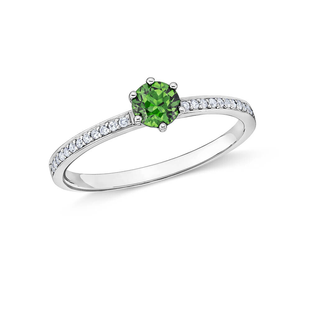 Ring Principessa Weißgold Turmalin Grün Brillant EH006246