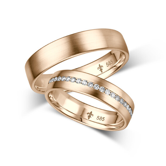 Giloy Trauringe TR-0-00049 & TR-1-00049 Priscille Roségold