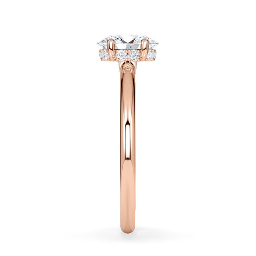 Verlobungsring Hidden Halo Oval Rotgold RU-1902