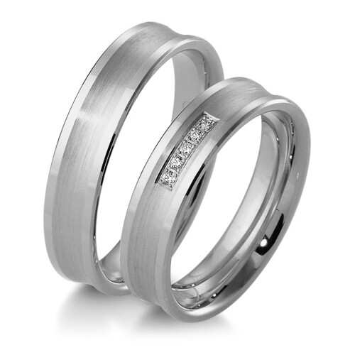 Trauringe Weißgold Inspiration BR 48/04111 & 48/04112 Hohlkehle