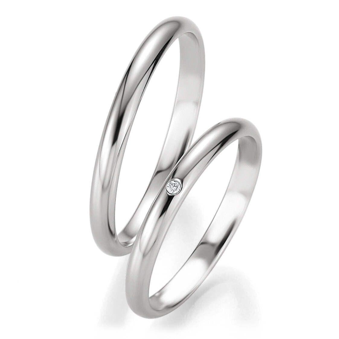 Trauringe Weißgold Basic Slim BR 48/04311 & 48/04312