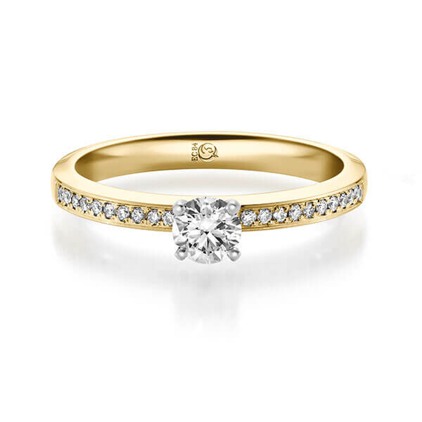 Diamantring Gelbgold 375 zus. 0,400 ct, Lab-Grown & tw,si Brillant RU-1713-8