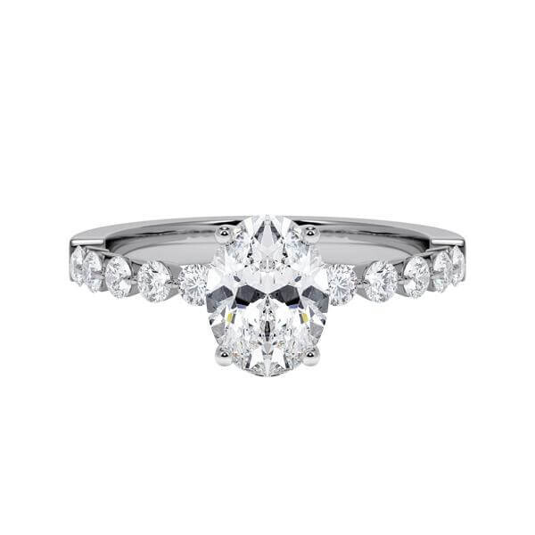 Diamantring Graugold 585 & Weißgold 585 Oval Diamant zus. 1,400ct. RU-1788