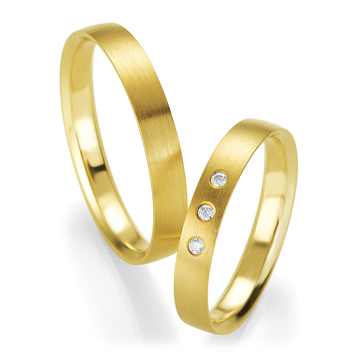 Trauringe Gelbgold Profil Light Brillant 0,045 ct.