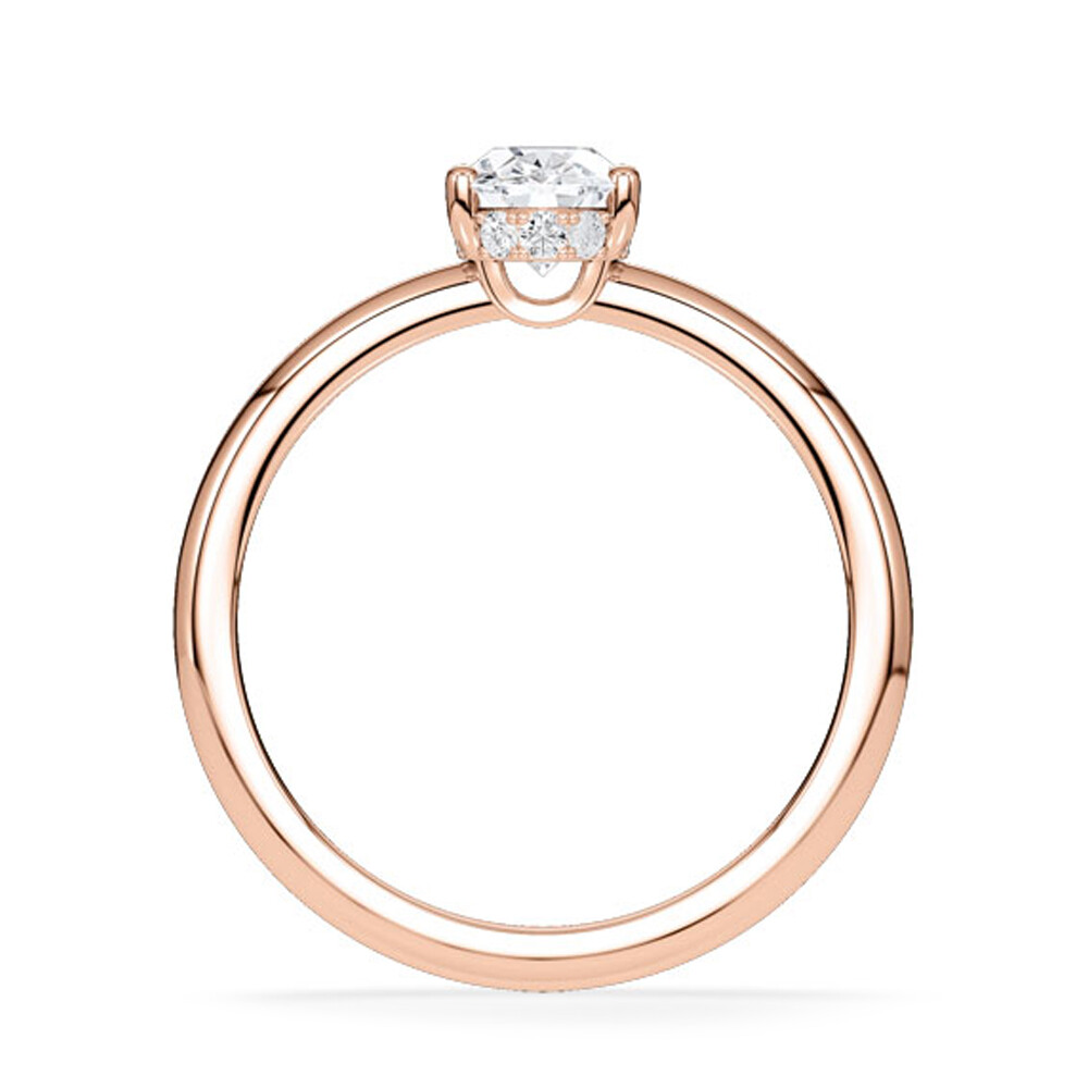 Verlobungsring Hidden Halo Oval Rotgold RU-1902
