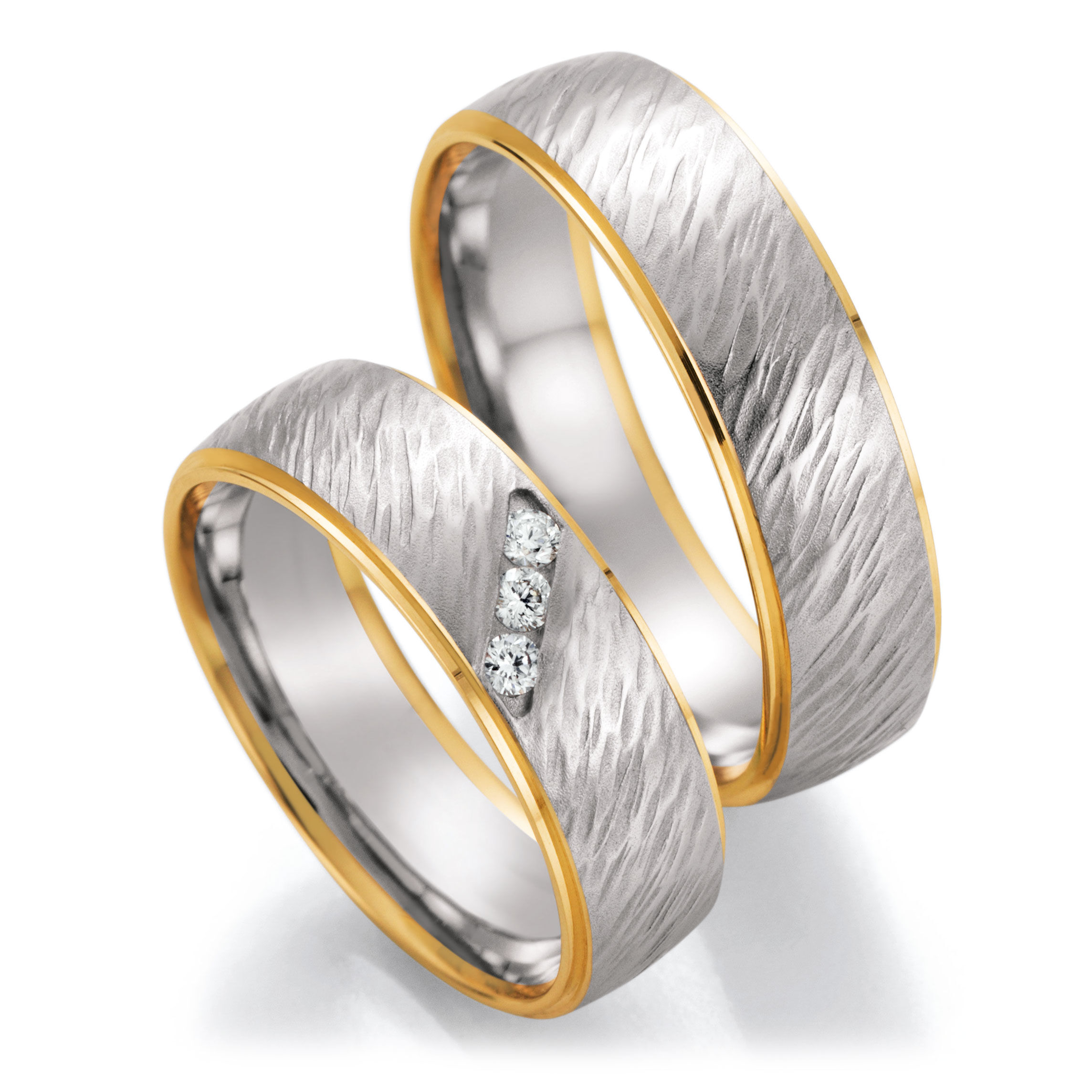 Trauringe 66/37030 & 66/37040 Weißgold & Gelbgold