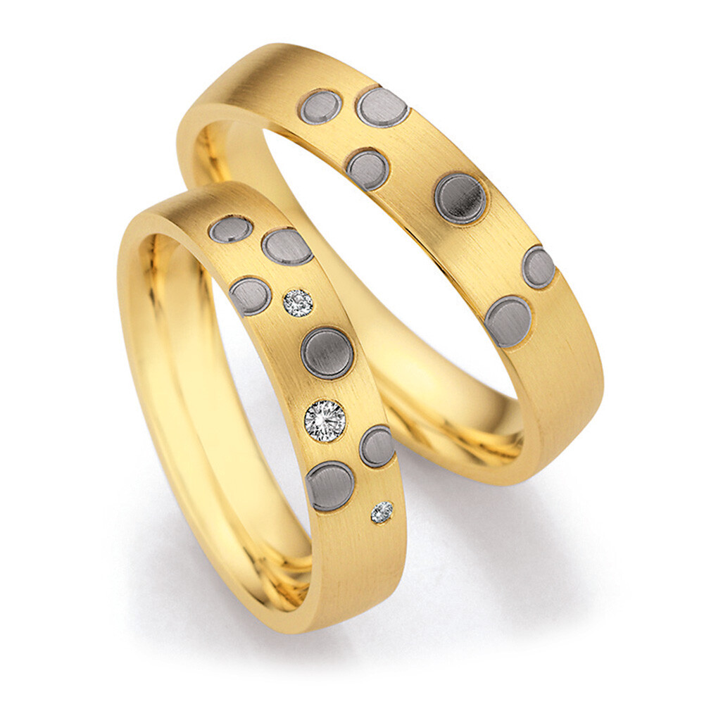Trauringe Gold Mehrfarbig Brillant 0,056 ct.