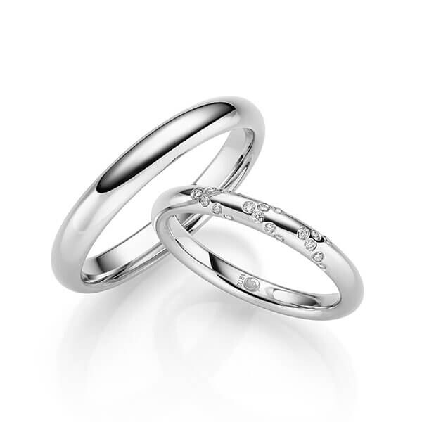 Trauringe Graugold dunkel mit Diamanten RU-1704