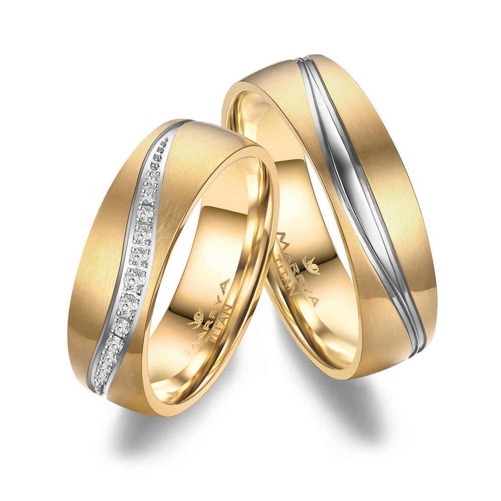 Trauringe Partnerringe Titan Gold Marrya TI-40