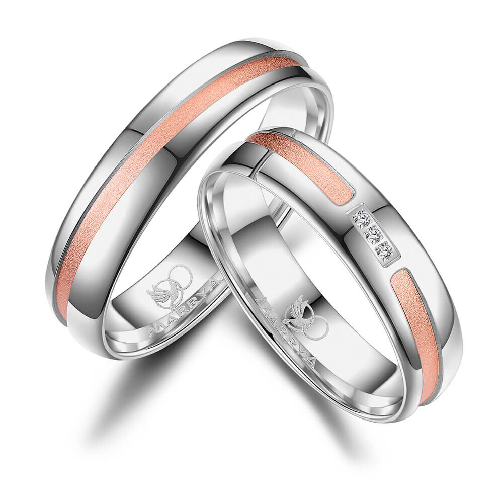 Trauringe Partnerringe Sterlingsilber 925 Zirkonia Marrya SI-22