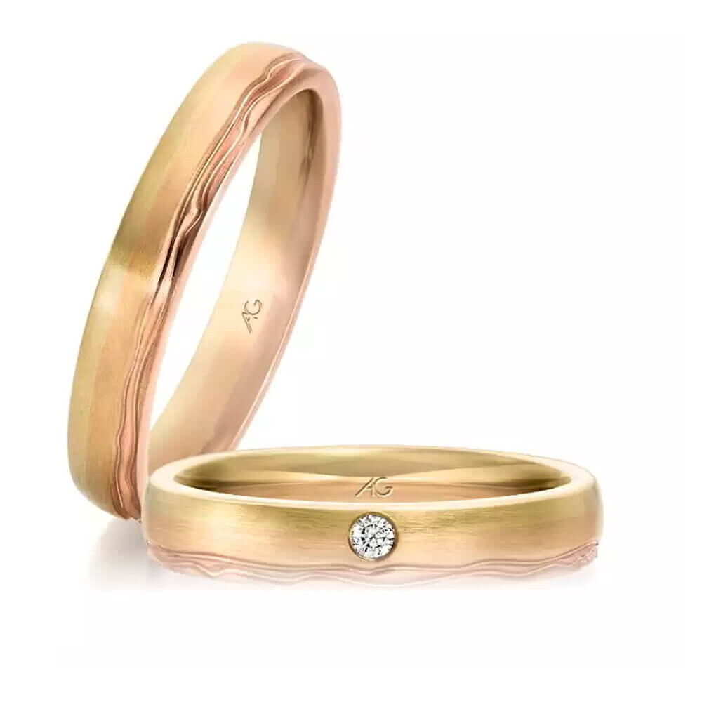 Trauringe Bicolor Morgenröte Brillant 0,030 ct.