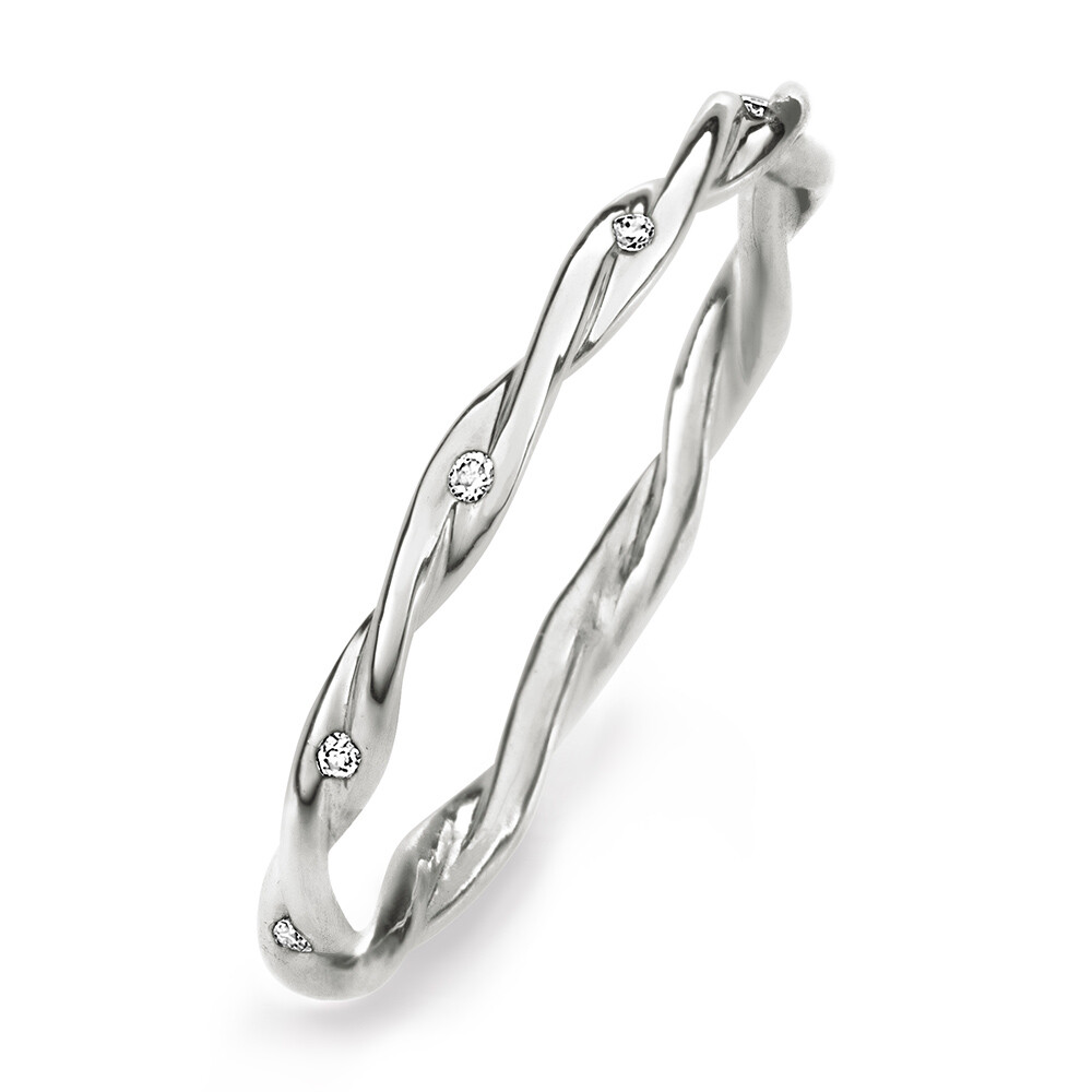 Memoire Ring gedreht Weißgold Brillant 0,050 ct.