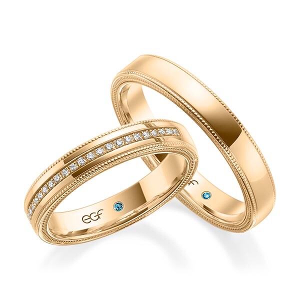 Trauringe Roségold Brillant F-1317-4