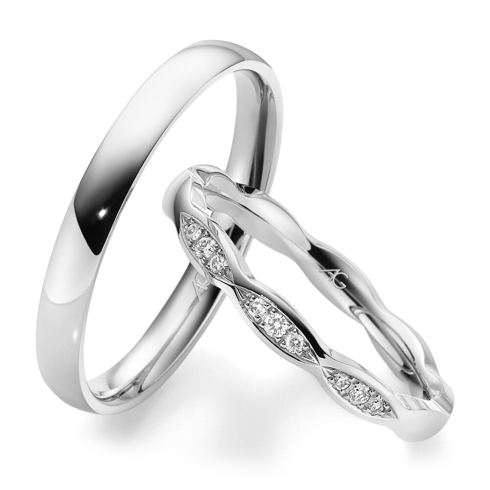 Trauringe Platin Brillant 4/28702/2.5 & 28702/3