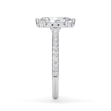 Ring Classic Hidden Halo Marquise Diamant Platin Rubin 1901