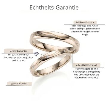Trauringe Haselnussgold Brillant AG31471