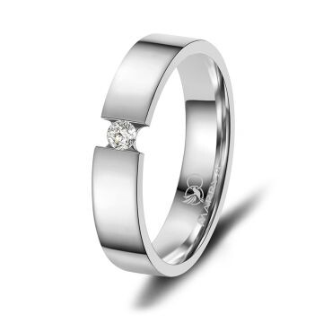 Damenring Spann Edelstahl Zirkonia ES-43