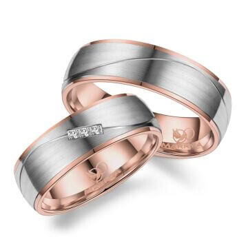 Partnerringe Titan plattiert Zirkonia TI24