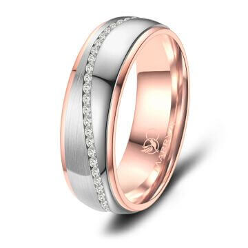 Partnerring Ehering Trauring aus Edelstahl Rosé Marrya ES-23